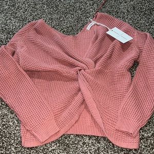 pink reversible sweater